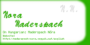 nora maderspach business card
